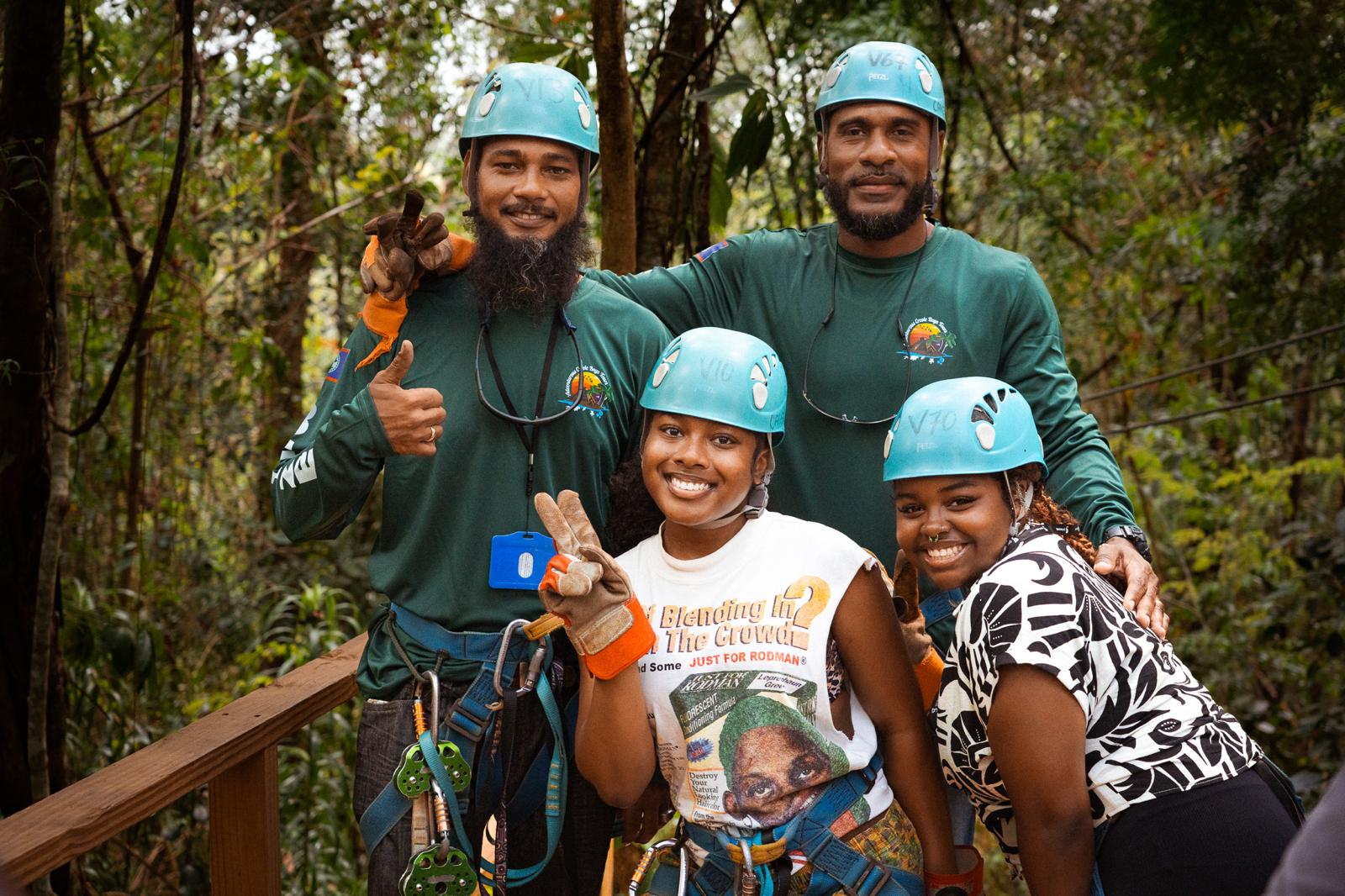 Guests and guides enjoying a Belizean adventure
